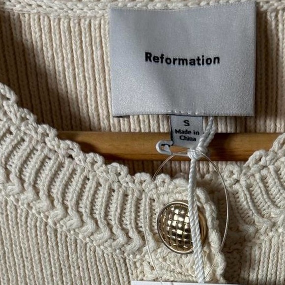 Reformation Mini Dress Women's Small Ivory Catalina Organic Cotton NWT - Picture 7 of 8